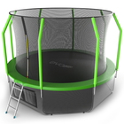 Батут EVO JUMP COSMO с внутренней сеткой и лестницей, диаметр 12ft (зеленый)