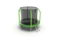 Батут EVO JUMP COSMO с внутренней сеткой и лестницей, диаметр 8ft (зеленый)